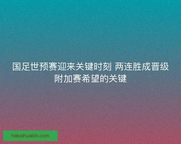 国足世预赛迎来关键时刻 两连胜成晋级附加赛希望的关键