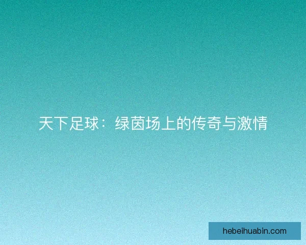 天下足球:绿茵场上的传奇与激情 天下足球:绿茵场上的传奇与激情